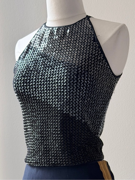 Cache Tops - Cache Vintage Cropped Sequin top.